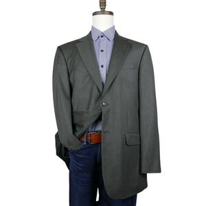 Stafford Sport Coat Blazer Mens 42L Gray Green Blue Wool 2 Button Houndstooth